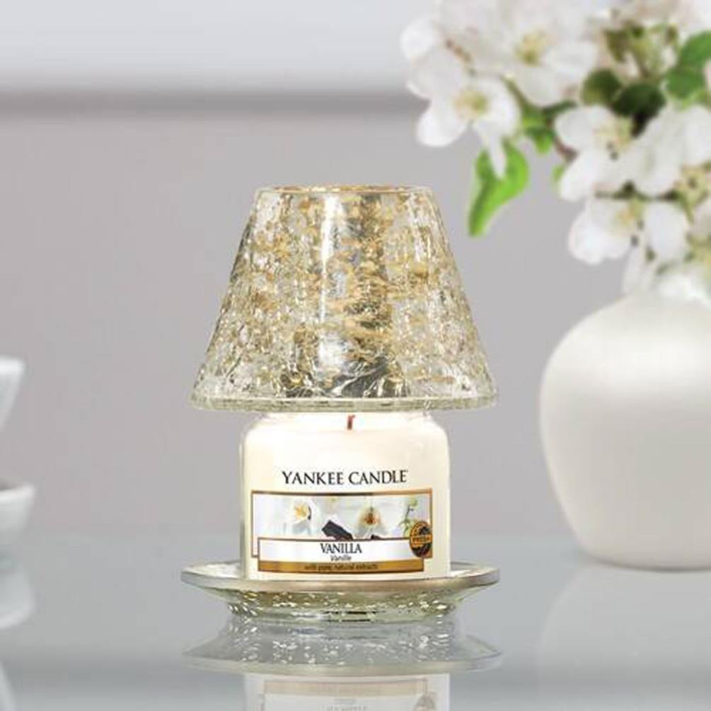Yankee Candle Kensington Mercury Crackle Glass Small Shade & Tray Set Extra Image 2
